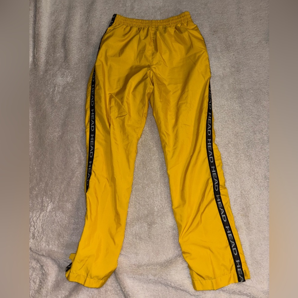 Vintage Head Yellow Track Suit Pants with Black Stripes